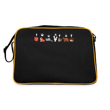 Drôles d’animaux et leurs pattes Drôles d’empreintes de pattes d’animaux de compagnie - Sac Retro - noir/or - Dos