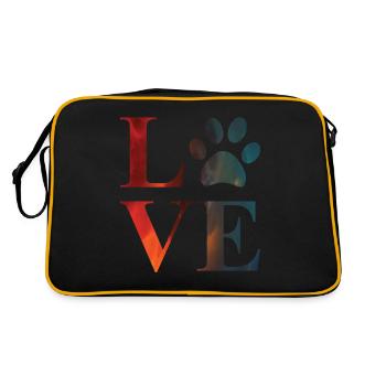 Love Paw Colorful Funny Dog Pawprint Animal Lover - Retro Bag - black/gold - Back