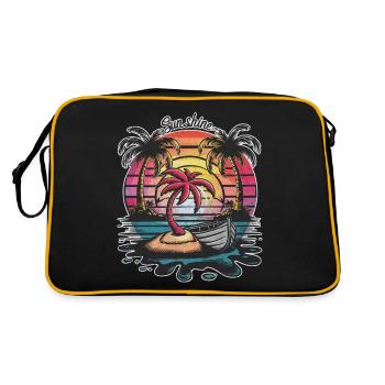 sunshine - été - coucher de soleil - Sac Retro - noir/or - Dos