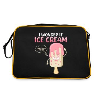 I Wonder If Ice Cream Thinks About Me Too Summer S - Retro Bag - black/gold - Back