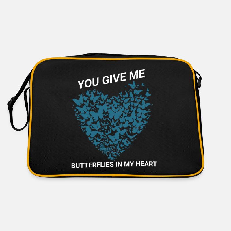 Schmetterlingsherz Retro Tasche
