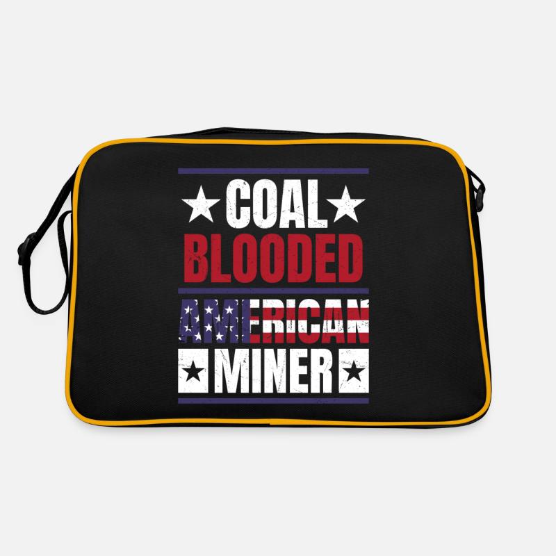 Coal blooded American miner Patriotic Mining Retro Tasche