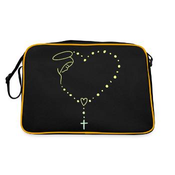 virgin mary jesus bible christian religion madona - Retro Bag - black/gold - Back