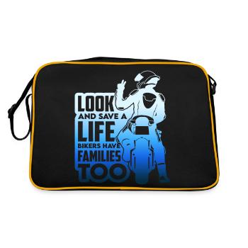 Motorrad Cross Bergurlaub Sommer Mount Trip - Retro Tasche - Schwarz/Gold - Hinten