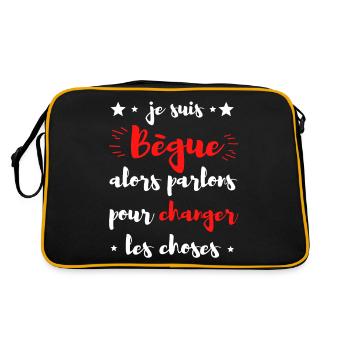 Je suis Bègue alors parlons pour changer.... - Sac Retro - noir/or - Dos
