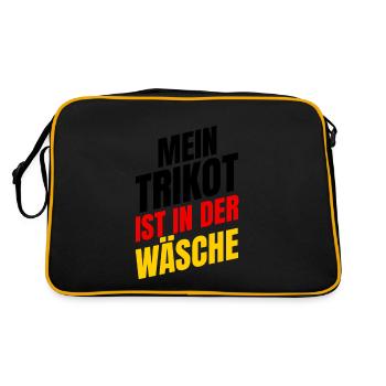 Mein Trikot Ist In Der Wäsche - Retro Tasche - Schwarz/Gold - Hinten