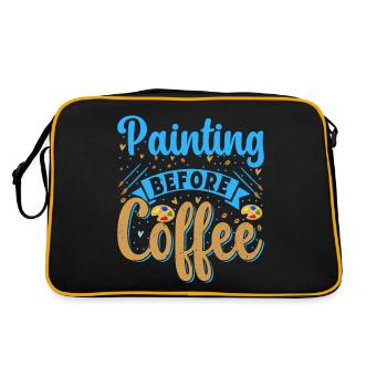 Artiste Peintre Peinture graphique avant café cadeau - Sac Retro - noir/or - Dos