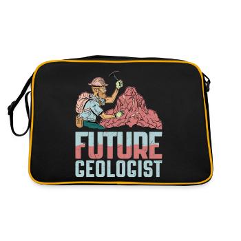 Géologue Nom Géologie Collectionneur de roches - Sac Retro - noir/or - Dos