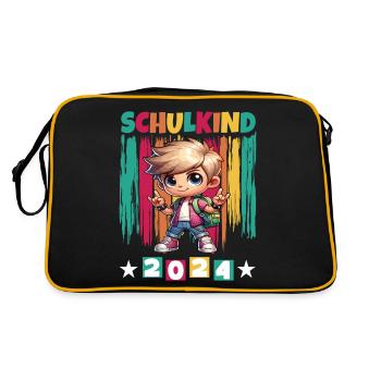 School enrolment for primary school pupils 2024 - Retro Bag - black/gold - Back