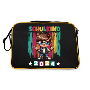 School enrolment for primary school pupils 2024 - Retro Bag - black/gold - Back