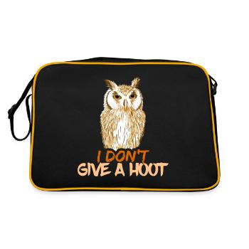 I Don't Give A Hoot Funny Owl Nocturnal Birds Love - Retro Bag - black/gold - Back