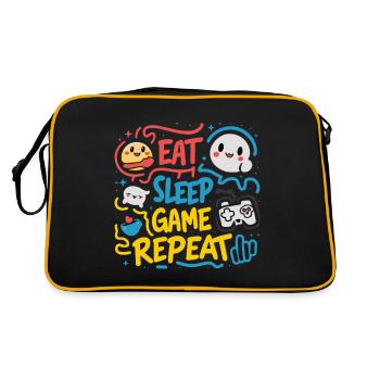 EAT SLEEP PLAY GAME THEN REPEAT - Retro Bag - black/gold - Back