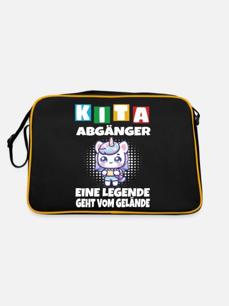 KITA Leavers School Child School Enrollment - Retro Bag - black/gold - Back