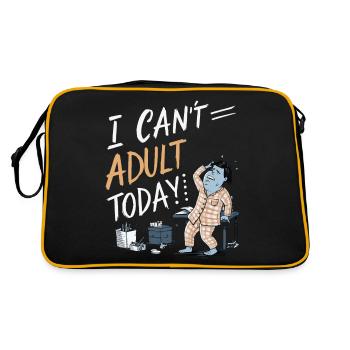 ICH KANN HEUTE NICHT ERWACHSEN WERDEN - Retro Tasche - Schwarz/Gold - Hinten