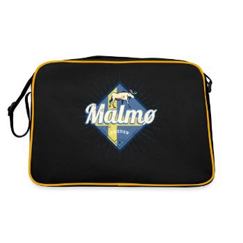 Malmö Suède Drapeau rétro Vintage orignal souvenir - Sac Retro - noir/or - Dos
