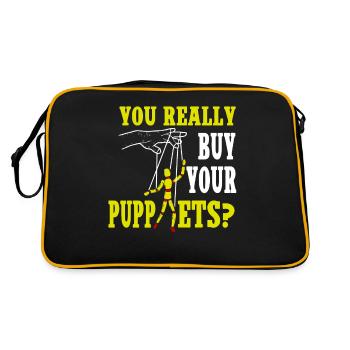 You Really Buy Your Puppets? - Retro Tasche - Schwarz/Gold - Hinten