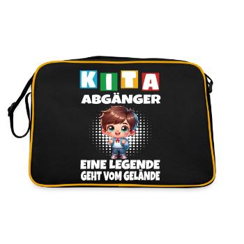 KITA Leavers School Child School Enrollment - Retro Bag - black/gold - Back