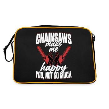 Les tronçonneuses me rendent heureux toi, pas tellement bûcheron lo - Sac Retro - noir/or - Dos