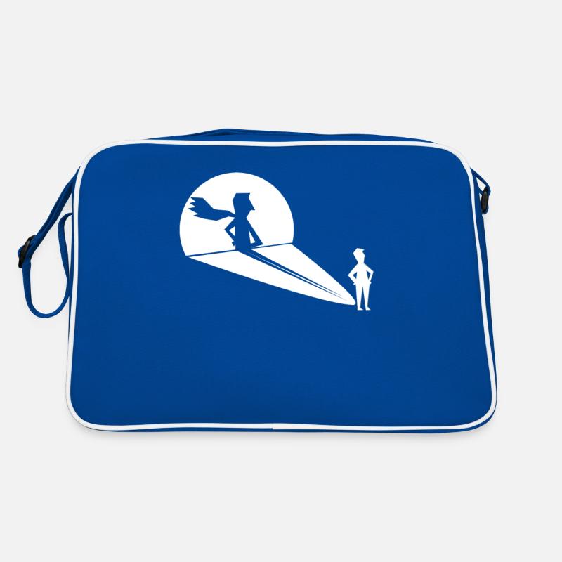 Schattenfigur Superheld Projektion Retro Tasche