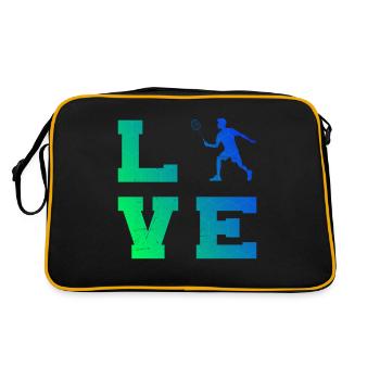 Badminton, badminton, joueur de badminton, squash - Sac Retro - noir/or - Dos