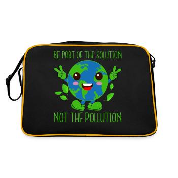 Bathing beach & sea plastic-free against pollution - Retro Bag - black/gold - Back