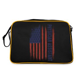 Flagge USA Arzt assisuta Rretro Student - Retro Tasche - Schwarz/Gold - Hinten