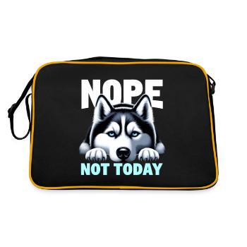 Nope Not Today Lazy Husky - Sac Retro - noir/or - Dos