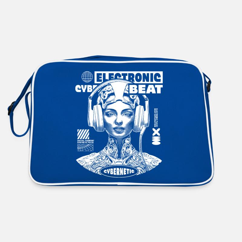 Futuristisches Techno-T-Shirt mit Sci-Fi-Design Retro Tasche