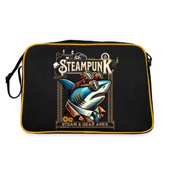 Bande dessinée de requin steampunk - Sac Retro - noir/or - Dos