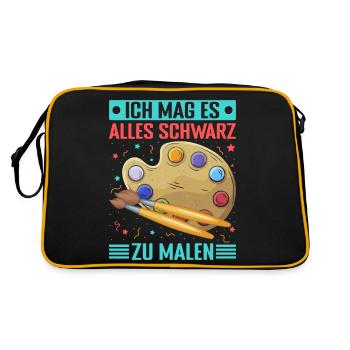 Artistes J’aime tout peindre en noir - Sac Retro - noir/or - Dos