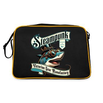 Bande dessinée de requin steampunk - Sac Retro - noir/or - Dos