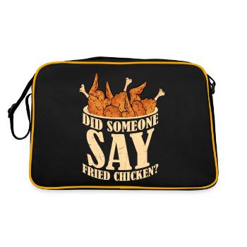 Did Someone Say Fried Chicken? Fast Food Fry - Retro Tasche - Schwarz/Gold - Hinten
