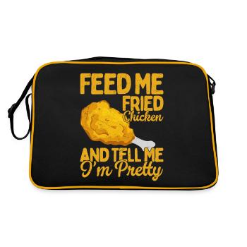 Feed Me Fried Chicken & Tell Me I'm Pretty Fast Fo - Retro Tasche - Schwarz/Gold - Hinten