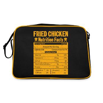 Fried Chicken Nutrition Fast Food Fry - Retro Tasche - Schwarz/Gold - Hinten