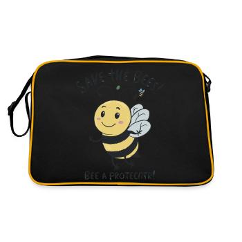 SAVE THE BEES - Retro Bag - black/gold - Back