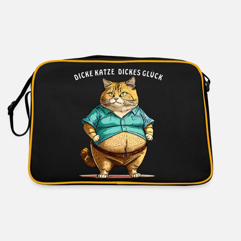 DICKE KATZE DICKES GLÜCK Retro Tasche