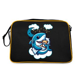 Hai Schlafschirt mit süßen Teddybear - Retro Tasche - Schwarz/Gold - Hinten