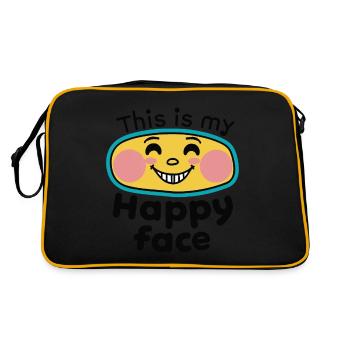 THIS IS MY HAPPY FACE - Retro Bag - black/gold - Back
