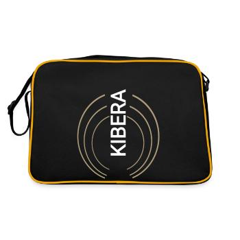 Kibera slum in Kenya's Nairobi Text - Retro Bag - black/gold - Back