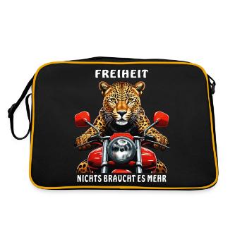 LEOPARD MOTORCYCLE NOTHING IS NEEDED MORE - Retro Bag - black/gold - Back