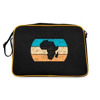 Nairobi Kibera Africa vintage sunset style - Retro Bag - black/gold - Back