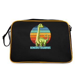 Benedictosaurus Gift Idea for Benedict - Retro Bag - black/gold - Back