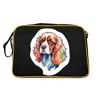 Cocker américain Épagneul Aquarelles - Sac Retro - noir/or - Dos