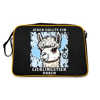 ALPAKA LIEBLINGSTIER - Retro Tasche - Schwarz/Gold - Hinten