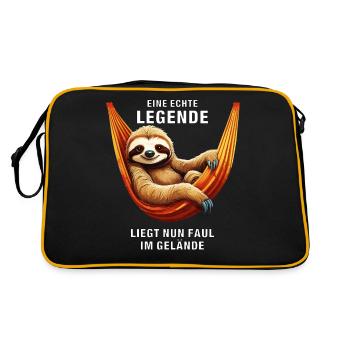 REAL LEGEND NOW LIES LAZY IN THE TERRAIN - Retro Bag - black/gold - Back