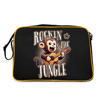 Rockin The Jungle Funny Monkey Joue de la guitare - Sac Retro - noir/or - Dos