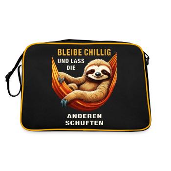 STAY CHILL, LET THE OTHERS TOIL - Retro Bag - black/gold - Back
