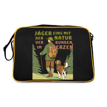 HUNTER NATURE AT HEART - Retro Bag - black/gold - Back