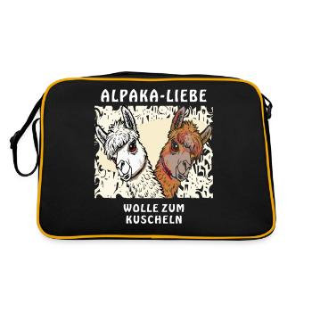 L’ALPAGA AIME LA LAINE À CÂLINER - Sac Retro - noir/or - Dos