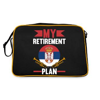 Serbia Flag Srbija Truba Serbian Music - Retro Bag - black/gold - Back
